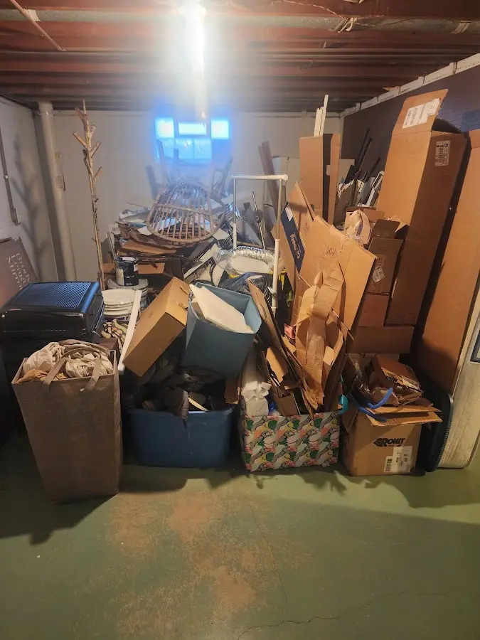 Roll-off dumpster container at job site for 6 Yard Dumpster Rental in Broken Bow